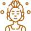 Line icon of a figure practising a yoga pose