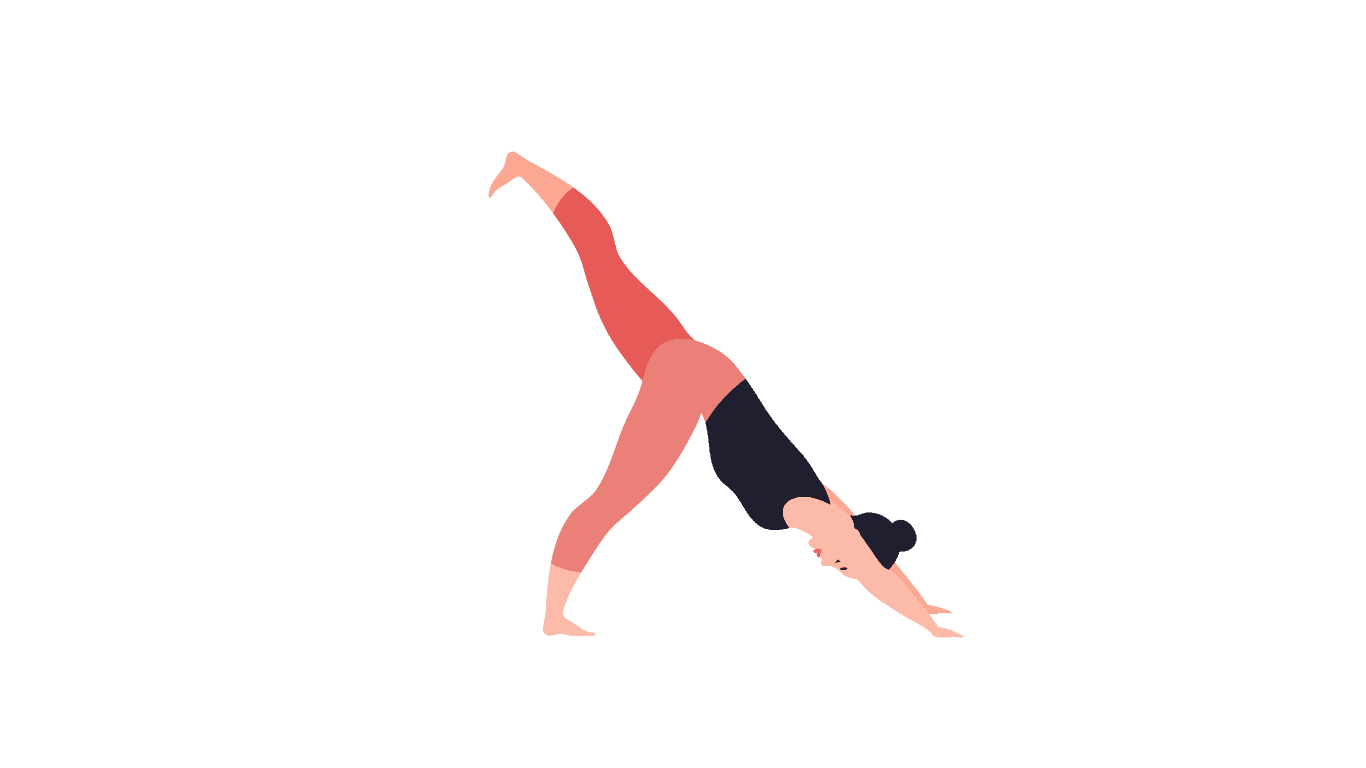 Illustration of a person in downward-facing dog pose