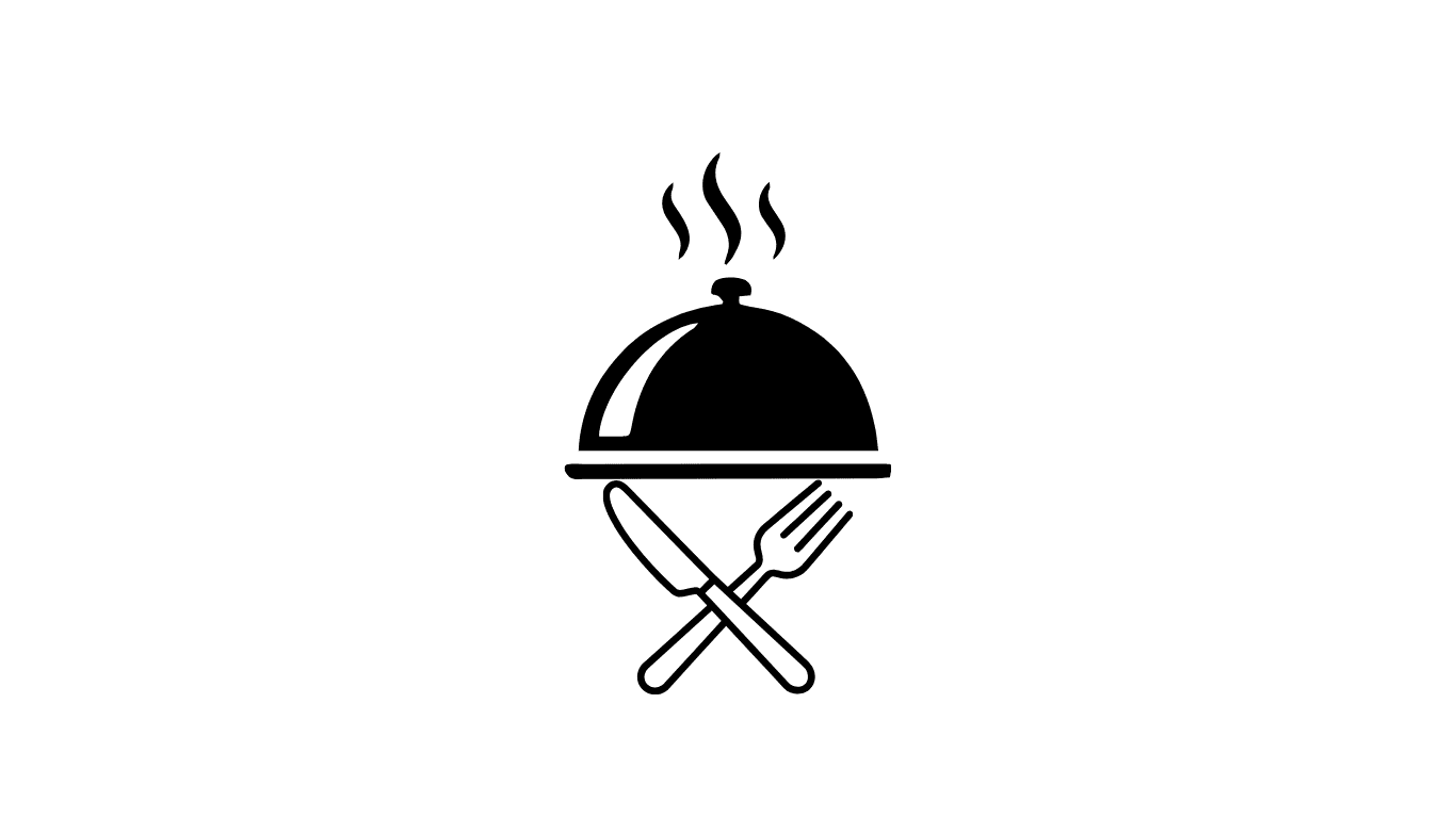 Illustration of a covered serving dish with cutlery