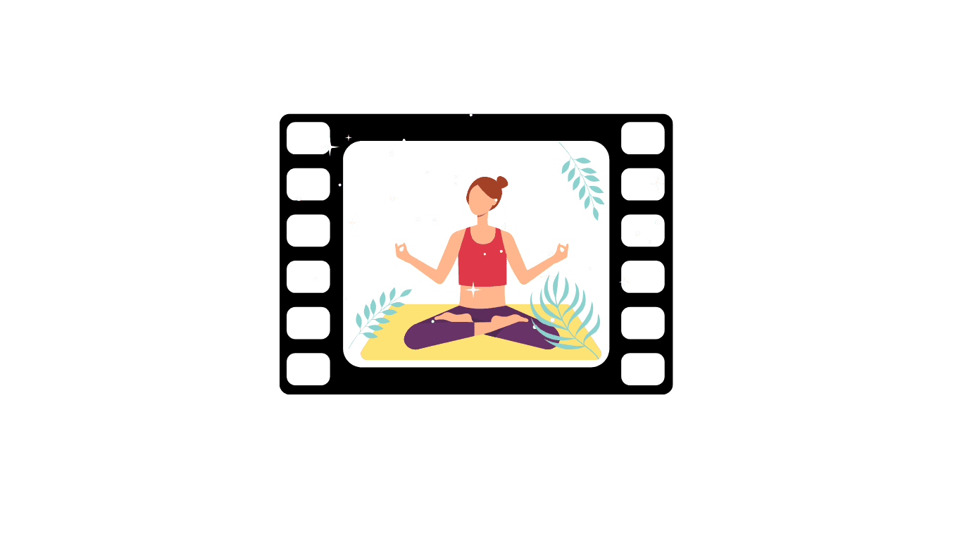 Illustration of a film strip showing a woman meditating